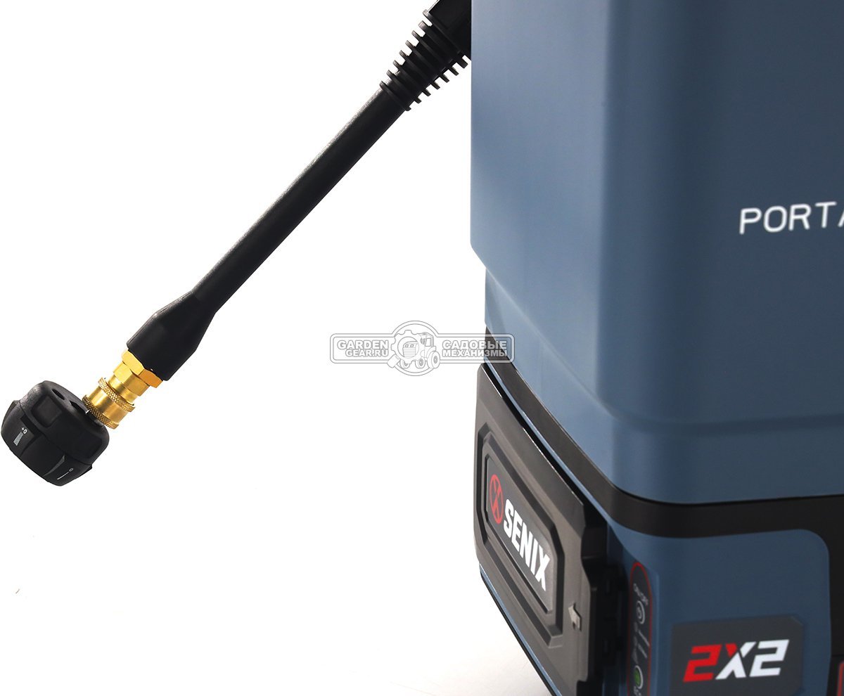 Аккумуляторная мойка высокого давления Senix HPWX2-M2-EU с 2 АКБ 5 А/ч и ЗУ (PRC, BL 2x20В, 60/45 бар, 288 л/ч, емкость 25 л., 10 кг)