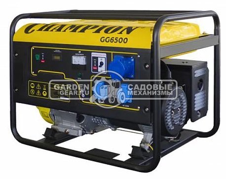 Бензиновый генератор Champion GG6500 (PRC, Champion, 420 см3/15 л.с., 5.0/5.5 кВт, 25 л, 72 кг)
