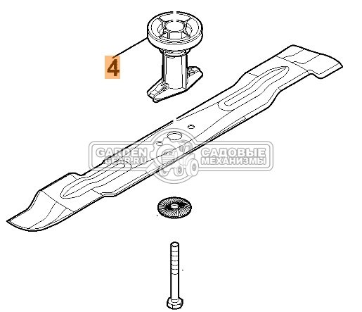 Втулка (фланец крепления ножа) Stihl / Viking для RM / MB 248 / 253 / 2R / 448 TC / TX