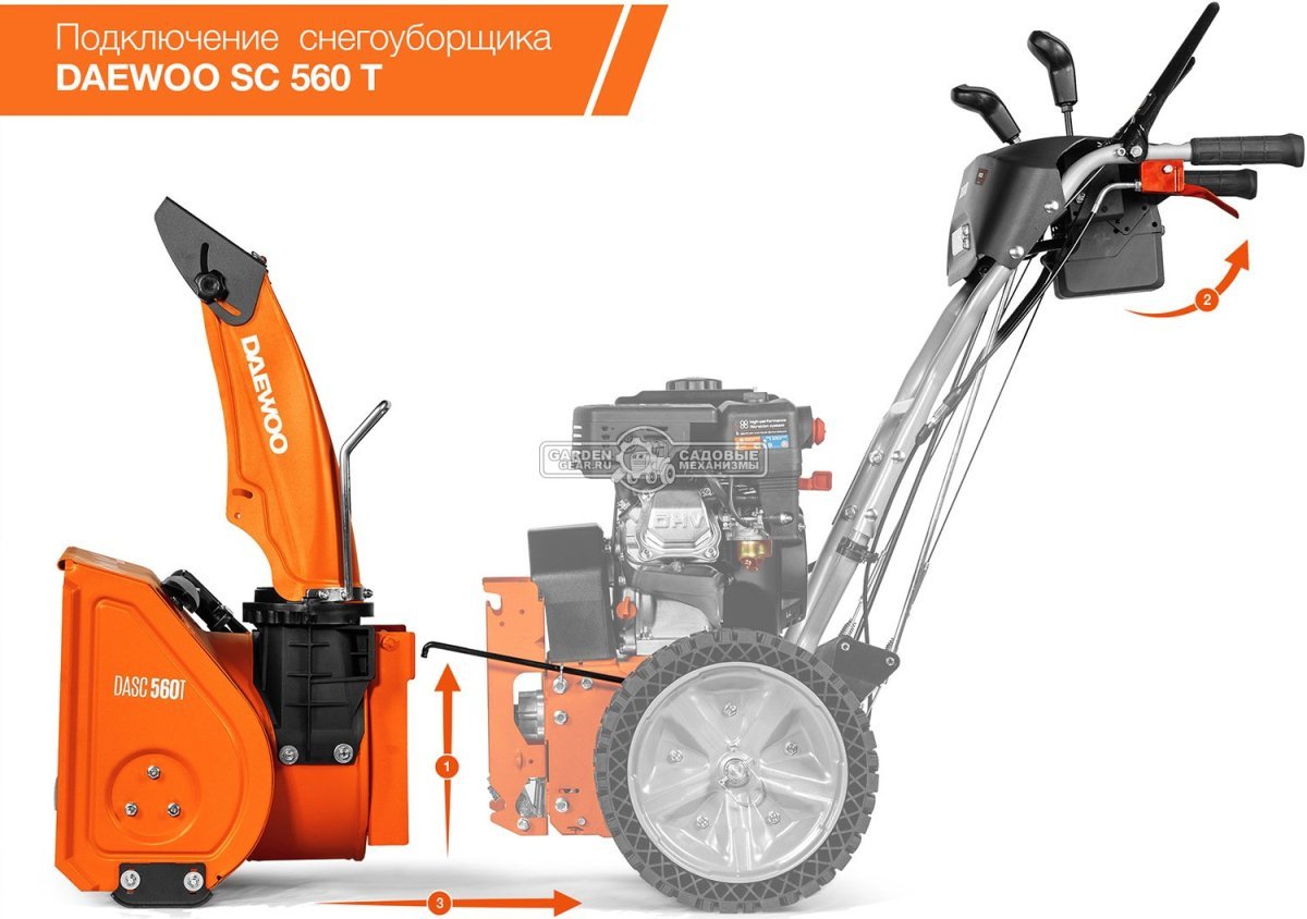 Подметальная машина Daewoo DASC 8080 (PRC, Daewoo 220 куб.см., запуск от аккумулятора 21В, фара, скорости 5/2, шир. 80 см., диам.35 см., 77,5 кг.)