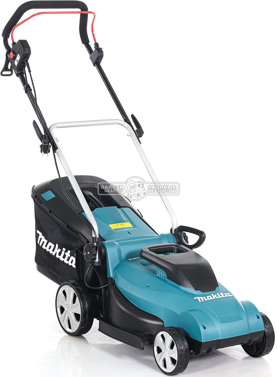 Газонокосилка электрическая Makita ELM4120 (PRC, 1600 Вт, 41 см, 45 л., пластик, 14.5 кг)