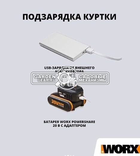 Толстовка с подогревом Worx WA4660, черная, снята с производства