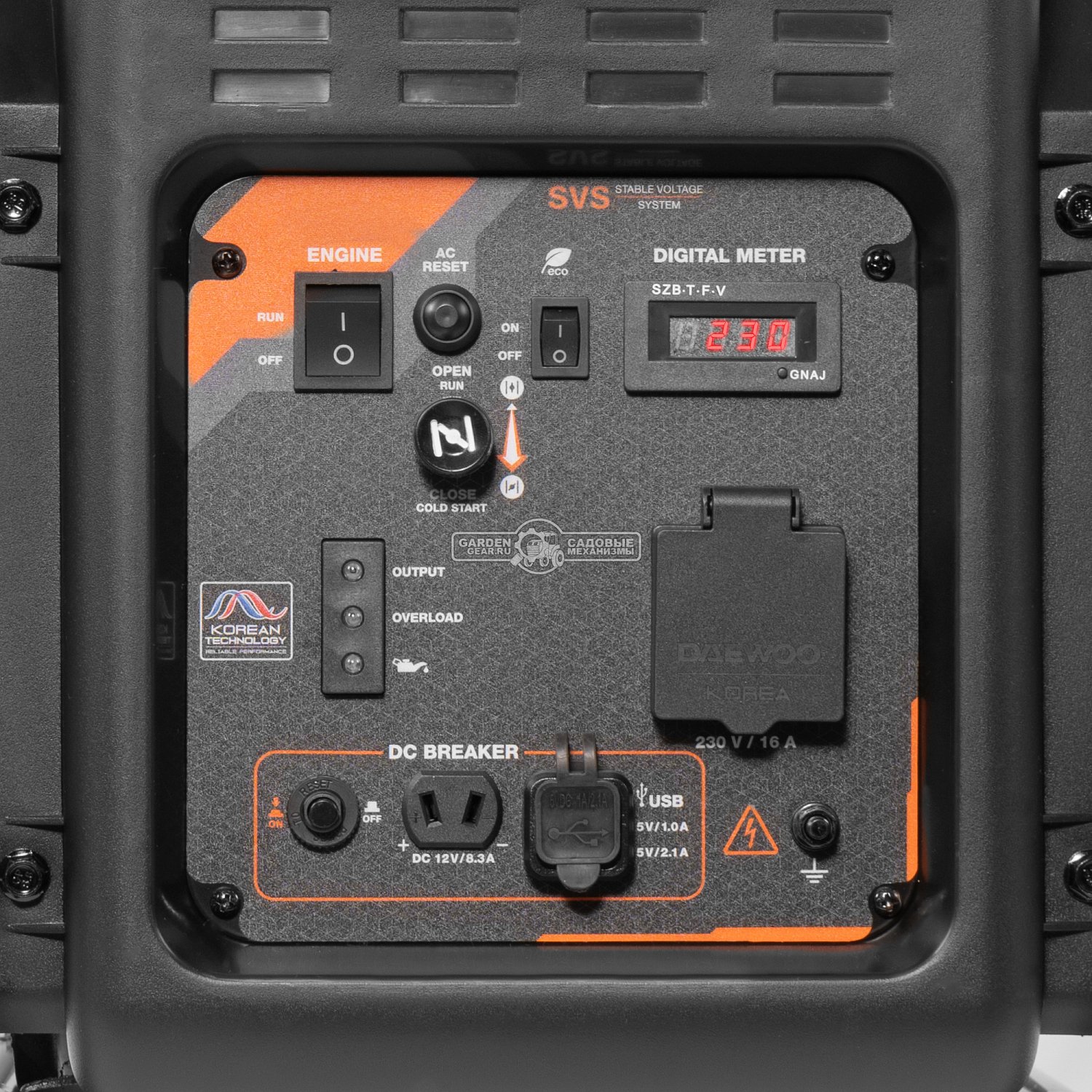 Бензиновый генератор инверторный Daewoo GDA 4400i (PRC, Daewoo, 212 см3, 3,4/3,7 кВт, 7 л., 32 кг.)