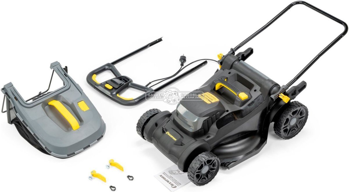 Газонокосилка электрическая Champion EM4419 (PRC, 1900 Вт, 44 см, пластик, 40 л, мульчирование, 17 кг)