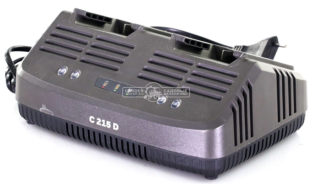 Зарядное устройство Stiga C 215 D двойное стандартное (PRC, 20V, для аккумуляторов 100 серии, мощность 2,0 А, 0,6 кг.)