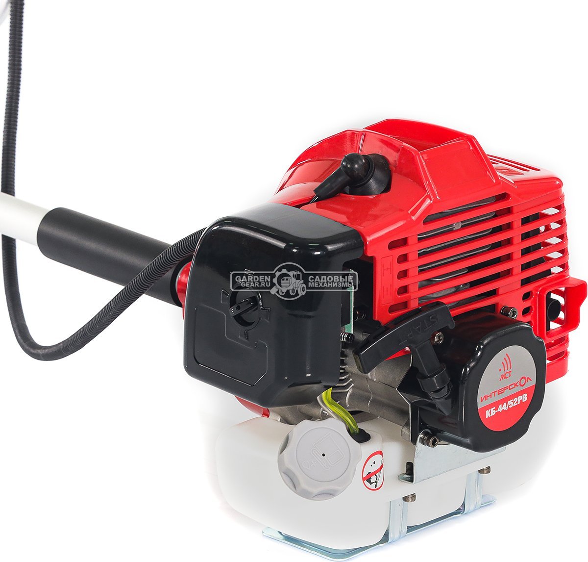 Бензокоса Интерскол КБ 44/52РВ Эксперт (RUS, 52 куб.см., 1.6 кВт/2.2 л.с., леска 2.4 мм + 40Т диск 255 мм, Т-рукоятка, 7.0 кг)