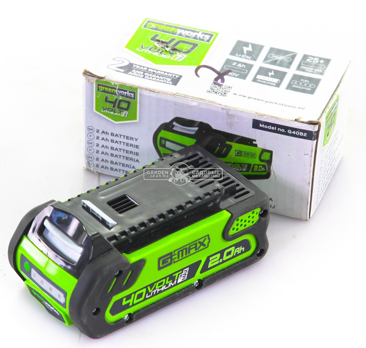 Аккумулятор GreenWorks G40B2 (PRC, Li-ion, 40V, 2 А/ч, снято с производства)