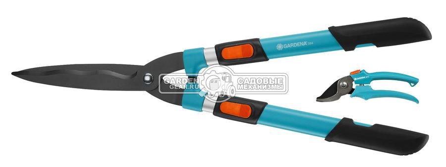 Комплект: Ножницы для живой изгороди телескопические Gardena Comfort 700 T + секатор Gardena Classic