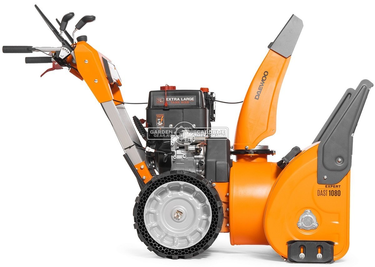 Снегоуборщик Daewoo DAST 1080 (LCT) (PRC, 77 см., Daewoo WXE350, 310 куб.см., запуск от аккумулятора, скорости 5/2, колеса EX-ICE, 123 кг.)