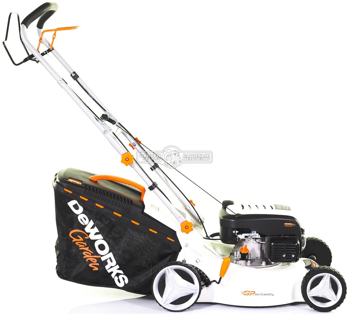 Газонокосилка бензиновая DeWORKS L 48SP (PRC, 48 см., DeWORKS, 145 куб.см., травосборник 65 л., сталь, 29,8 кг.)