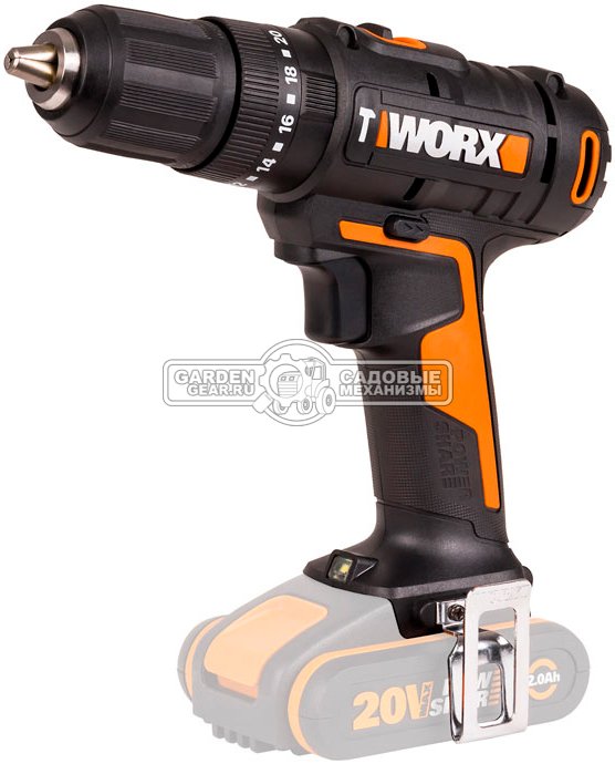 Дрель - шуруповерт ударная аккумуляторная Worx WX370.9 без АКБ и ЗУ (PRC, 20В, 50 Нм, 1.0 кг)