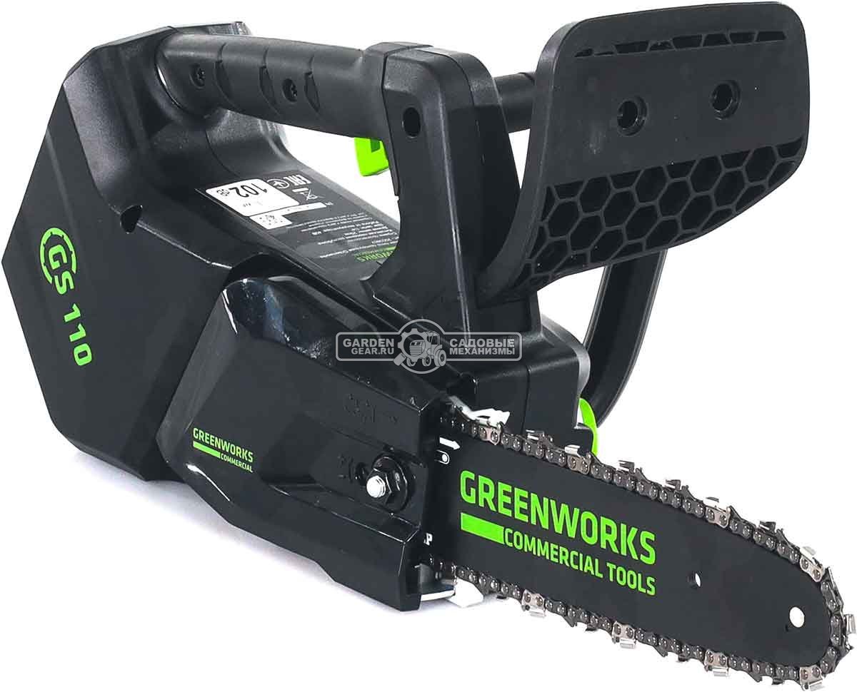 Пила - сучкорез аккумуляторная цепная одноручная GreenWorks GD40TCS 10" без АКБ и ЗУ (PRC, BL 40В, 1/4"-1.3-58E, 2.35 кг)