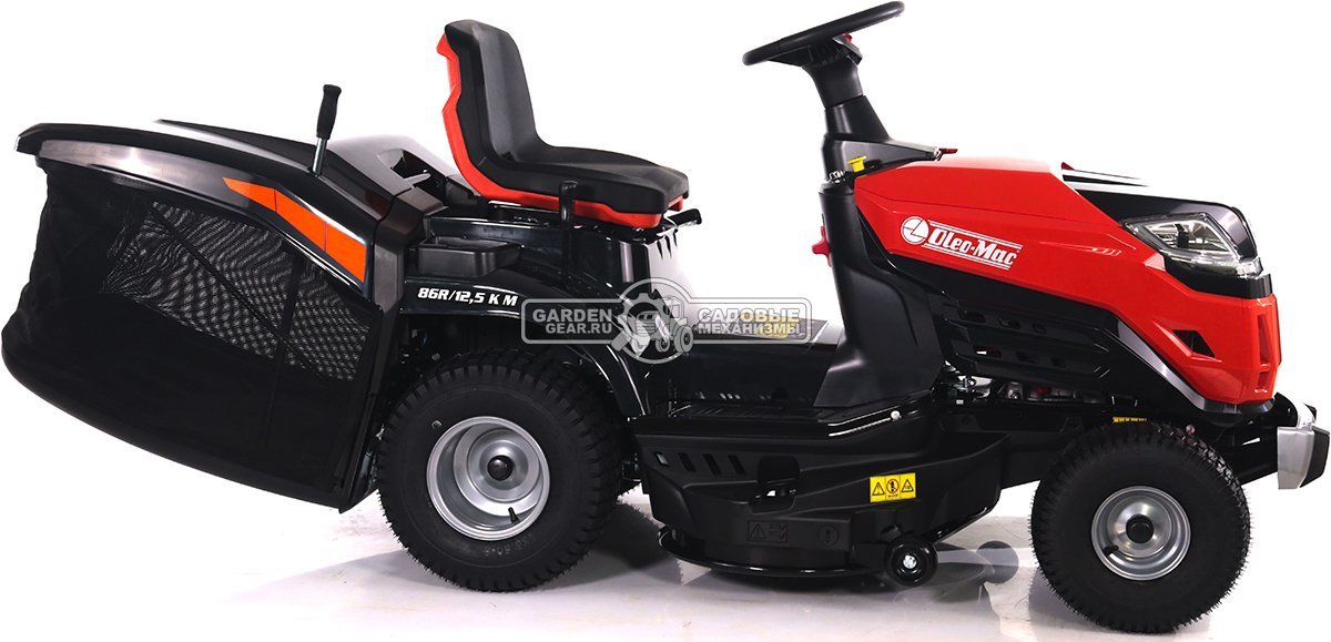 Садовый трактор Oleo-Mac OM 86R/12,5 К M (PRC, Emak K 1250 AVD, 413 см3, 86 см., механика, травосборник 300 л., 190 кг.)