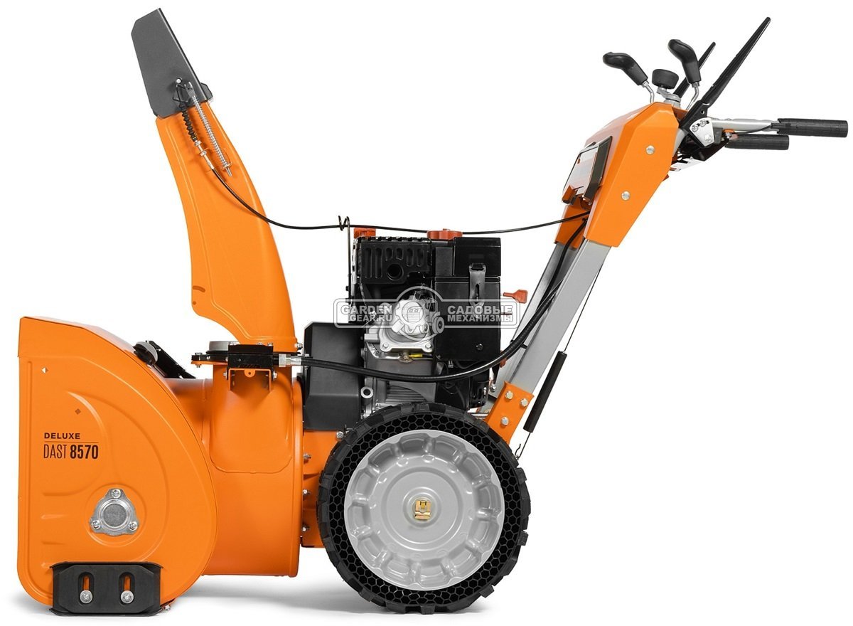 Снегоуборщик Daewoo DAST 8570 (LCT) (PRC, 67 см., Daewoo WXE300, 260 куб.см., запуск от аккумулятора, скорости 6/2, колеса EX-ICE, 103 кг.)