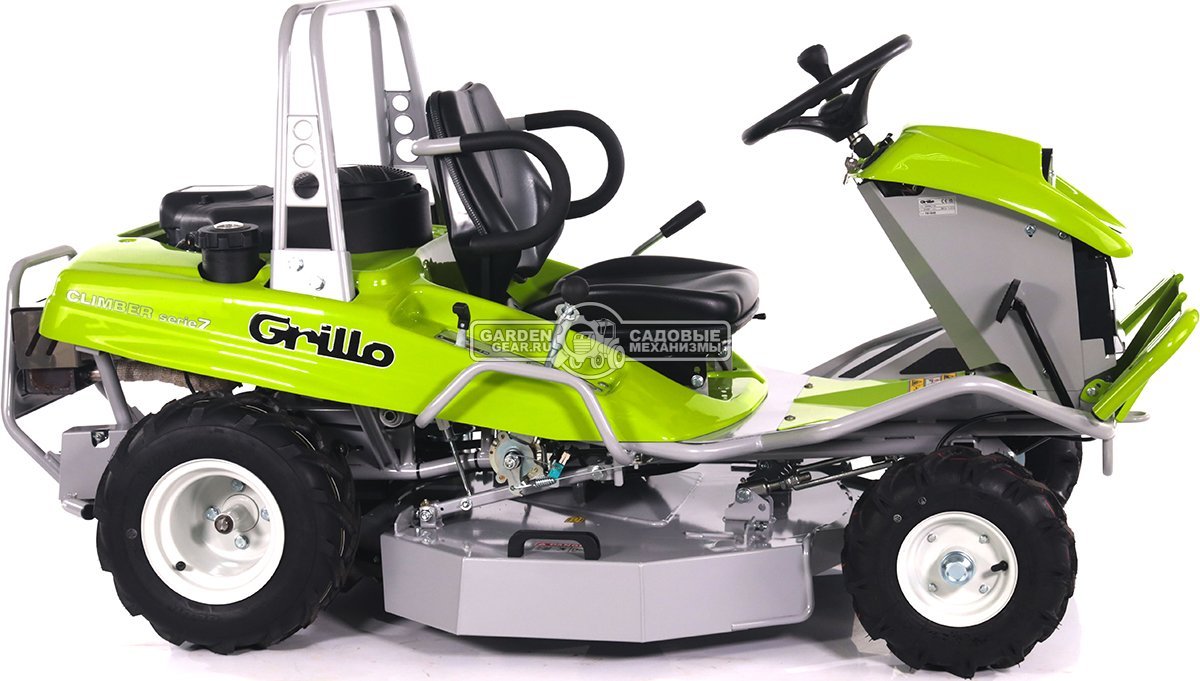 Садовый трактор для высокой травы и работы на склонах Grillo Climber 7.18 (ITA, B&S Intek, 656 куб.см3, задний выброс, дифференциал, 85 см, 245 кг)