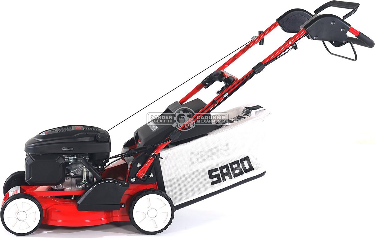 Газонокосилка бензиновая SABO 43-VARIO (GER, 43 см., Sabo, 166 куб.см., алюминий, Turbostar, вариатор, травосборник 65 л., 36,5 кг.)