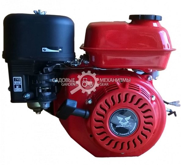 Бензиновый двигатель Zongshen 168 FB6 (PRC, 6.5 л.с., 196 см3. диам. 20 мм шпонка, катушка осв., редуктор, 16 кг)