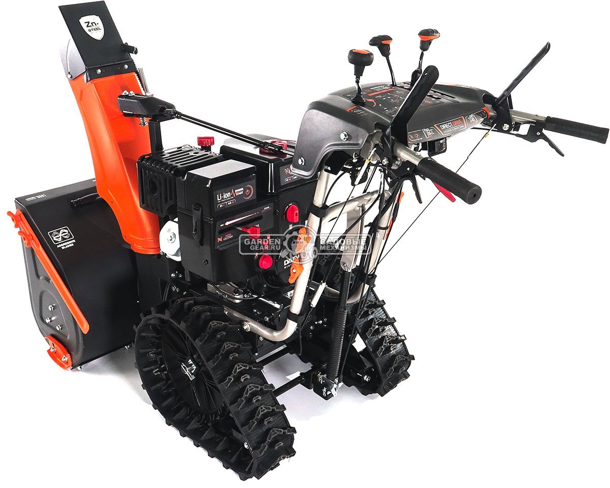 Снегоуборщик Daewoo DAST 430 гусеничный (PRC, 76 см, Daewoo WXE 350, 310 см3, запуск от аккумулятора, фара, гусеницы Arctic track, 125 кг.)