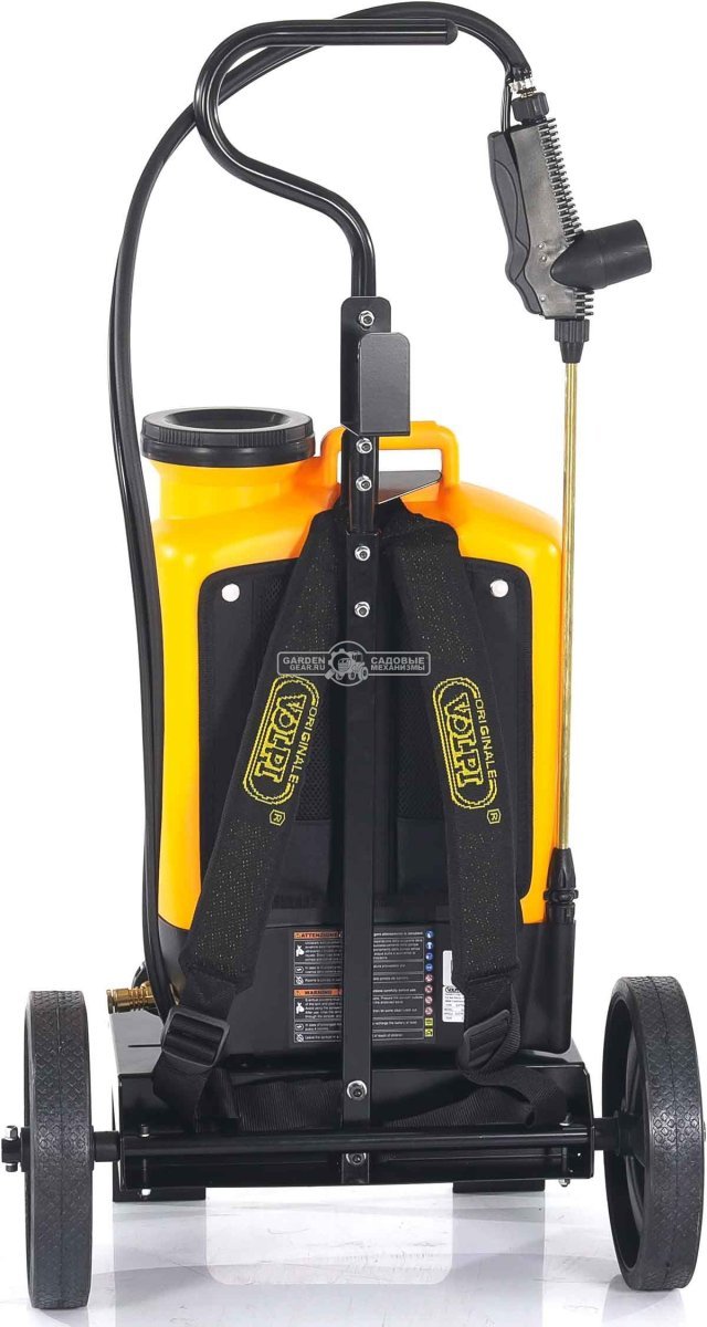 Опрыскиватель аккумуляторный Volpi Elettrolithium 10 BAR 15L CAR с тележкой (ITA, Li-Ion 12В, 8 А/ч, 15 л, 10 Бар, 14 кг)