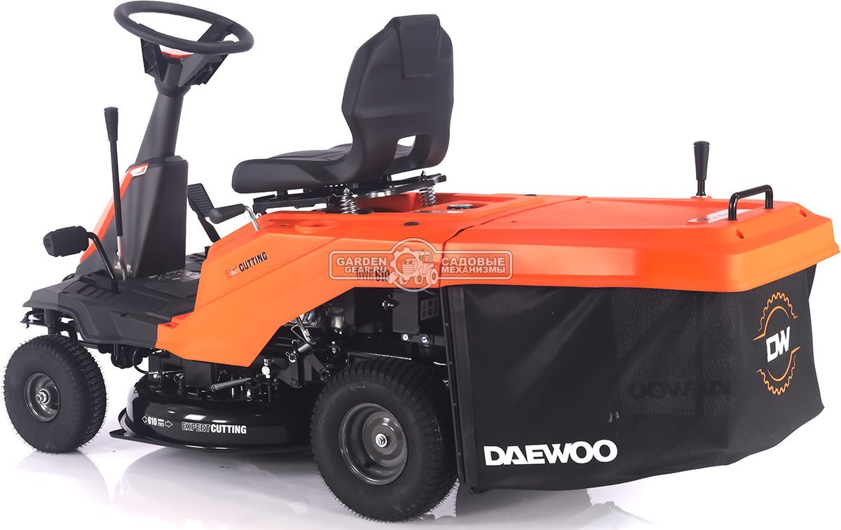 Садовый минирайдер Daewoo DWR 610 (PRC, Daewoo, 225 куб.см., полуавтомат CVT, травосборник 150 л., ширина кошения 61 см., 3 в 1, 127 кг.)