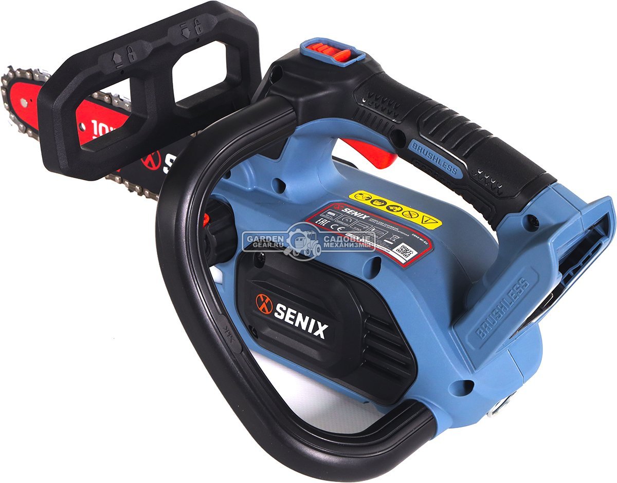 Пила аккумуляторная цепная Senix CSX2-M1-EU 10" с АКБ 4 А/ч и ЗУ (PRC, BL 20В, 3/8",1.1 мм, 40E, 3.2 кг)