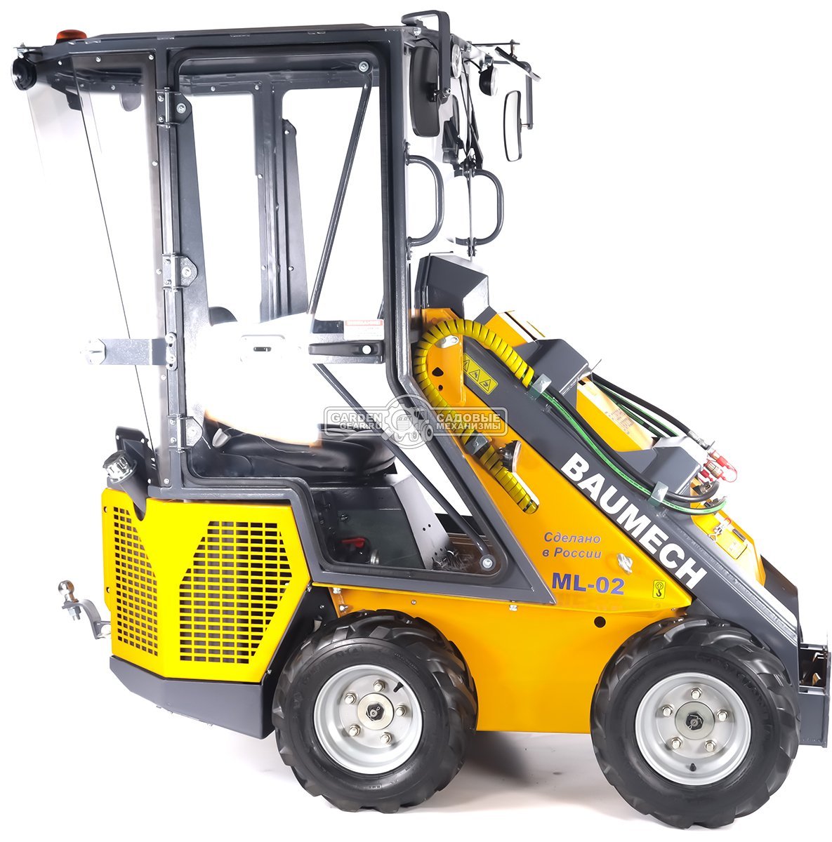 Универсальная машина мини-погрузчик Baumech ML-02 Pro с зимней кабиной с двигателем Zongshen GB750 EFI V-Twin инжектор