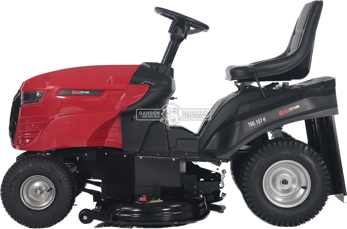 Садовый трактор Evoline TRG 107 H (PRC, Loncin, 546 куб.см., механика 5+1, ширина кошения 107 см., боковой выброс, 178 кг.)