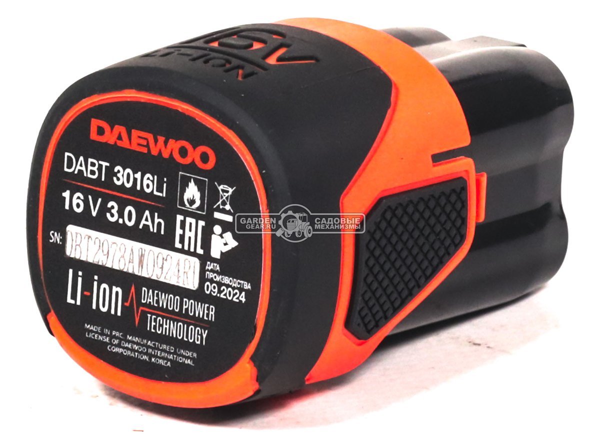 Аккумулятор Daewoo DABT 3016Li (PRC, Li-Ion, 16В, 3 А/ч, 0.3 кг)