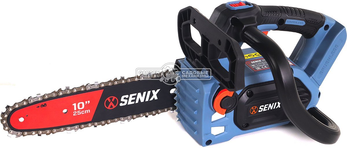 Пила аккумуляторная цепная Senix CSX2-M1-EU 10" с АКБ 4 А/ч и ЗУ (PRC, BL 20В, 3/8",1.1 мм, 40E, 3.2 кг)
