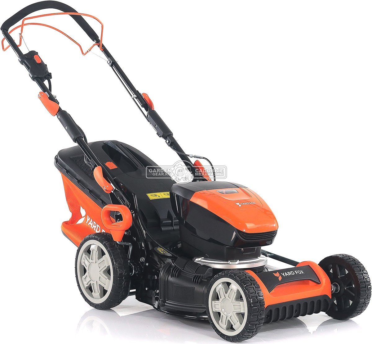 Газонокосилка аккумуляторная самоходная Yard Fox EL4655B SET с АКБ 4.0 А/ч и ЗУ (PRC, BL 60В, 46 см, сталь, 3 в 1, 55 л, 25 кг)