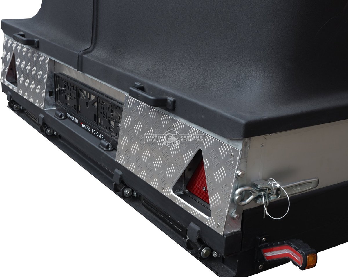 Прицеп с опускающейся платформой на пневмоподвеске Baltic Mechanic Polygon-City PC 750 для перевозки мини-спецтехники, пневмолифт, крышка, 3500x1500