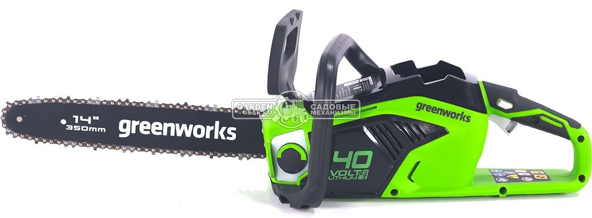 Пила аккумуляторная цепная GreenWorks GD40CS15 без АКБ и ЗУ (PRC, Li-ion 40В, беcщеточная, 14"/35 см, 5.0 кг)