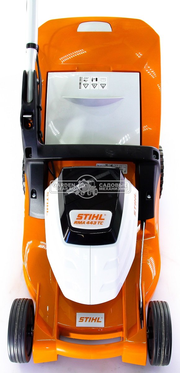 Газонокосилка аккумуляторная Stihl RMA 443.0 TC SET самоходная с АКБ AP 200 и ЗУ AL 101 (AUT, 36В Pro, 41 см., 55 л, пластик, монорукоятка, 24,3 кг)