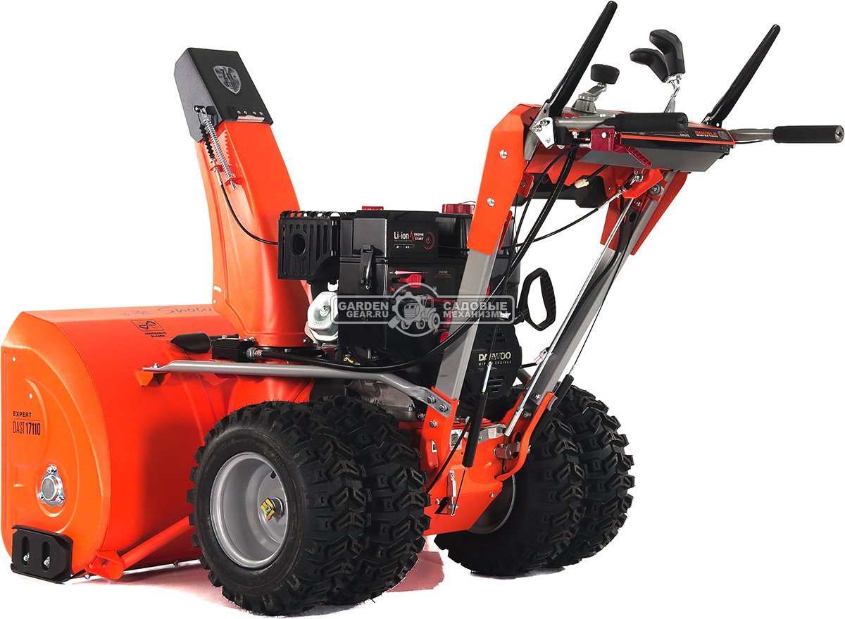Снегоуборщик Daewoo DAST 17110 (LCT) (PRC, 108 см., Daewoo WXE 450, 450 куб.см., запуск от аккумулятора, фара, скорости 5/2, 4 колеса, 150 кг.)