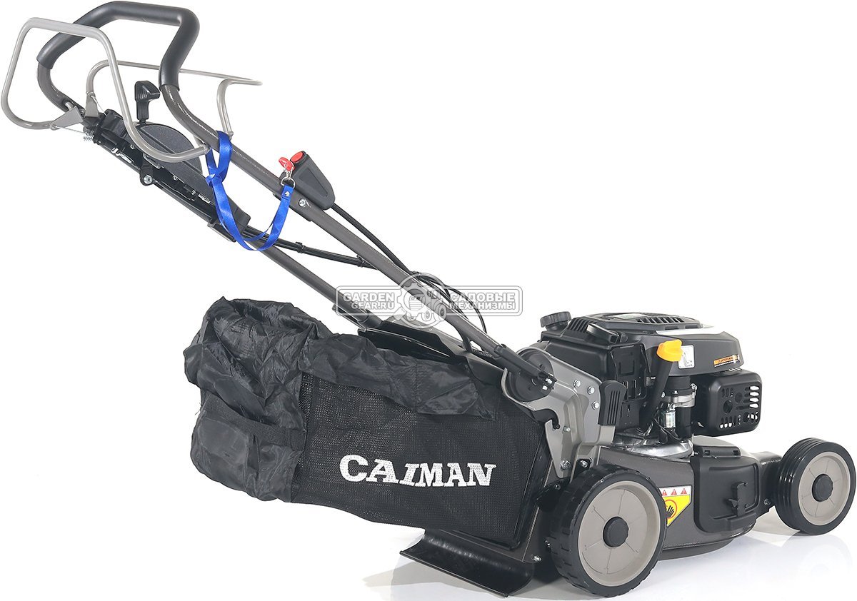 Газонокосилка бензиновая Caiman Ferro 47CVE с электрозапуском (RUS, 45 см, Caiman Green Engine, 166 см3, сталь, 4 в 1, 50 л, 40.5 кг)