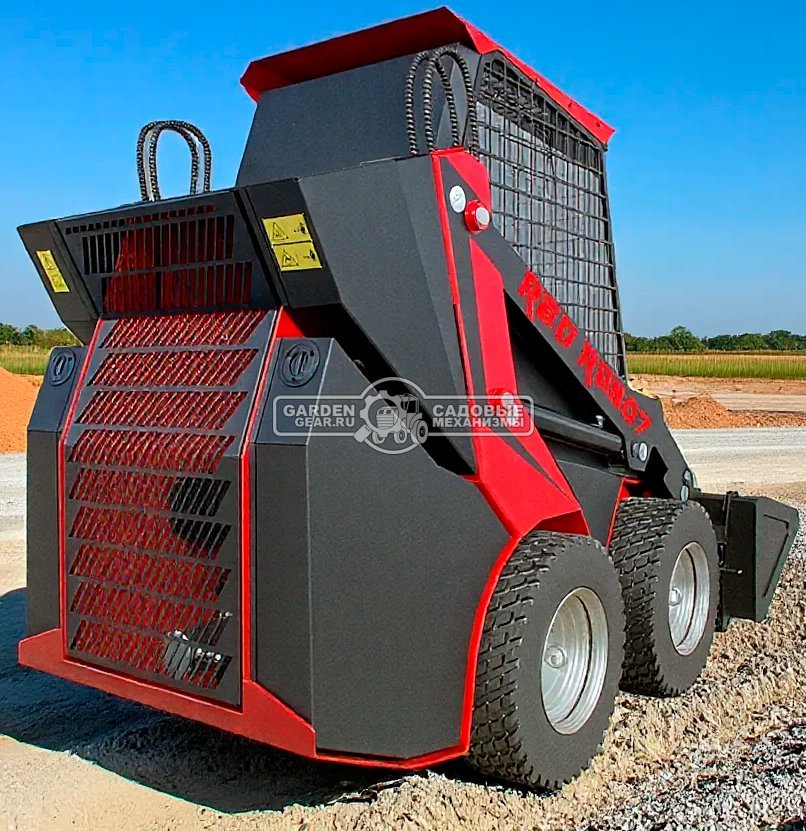 Мини-погрузчик колесный RED RBS-07 с закрытой кабиной Loncin LC2V80FD 30 л.с., грузоподъемность до 700 кг., ковш 300 л., 1200 кг.
