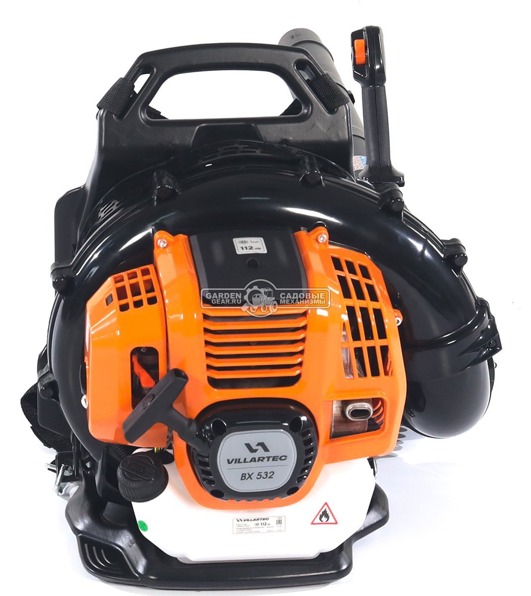 Воздуходувка бензиновая ранцевая Villartec BX532 (PRC, 52.8 см3, 1.9 кВт/2.53 л.с., 1450 м3/ч, 78 м/с, 9.4 кг)