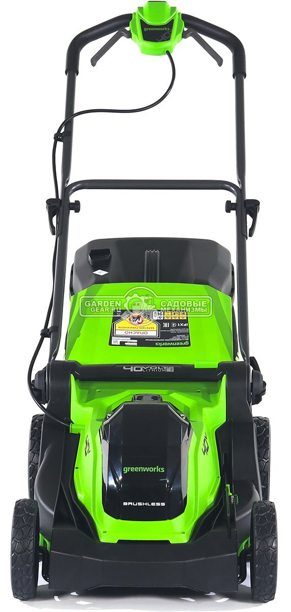 Газонокосилка аккумуляторная GreenWorks GD40LM411 без АКБ  и ЗУ (PRC, BL 40В, 41 см, пластик, мульчирование, 60 л, 16.5 кг)