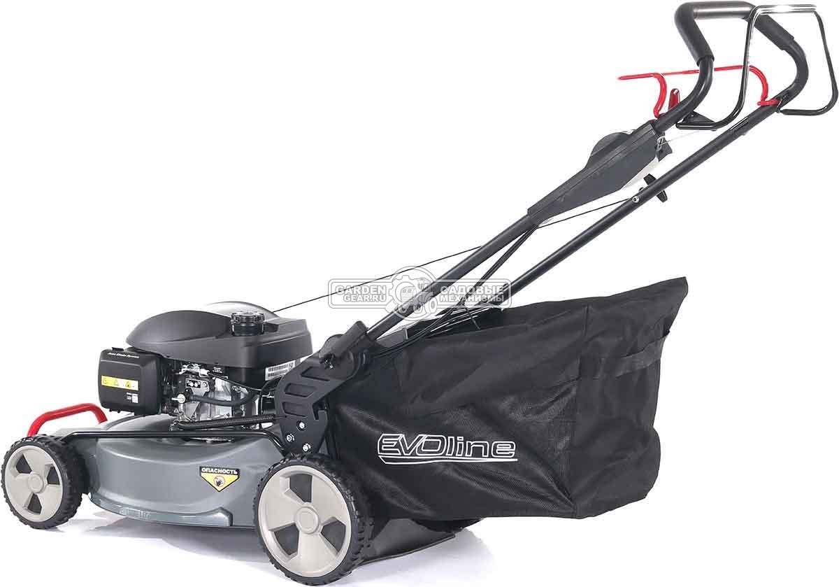 Газонокосилка бензиновая EVOline LMG 53 CSH Commercial (PRC, 53 см, Honda GCV200, 201 см3, 4 в 1, 70 л, сталь, 47 кг)