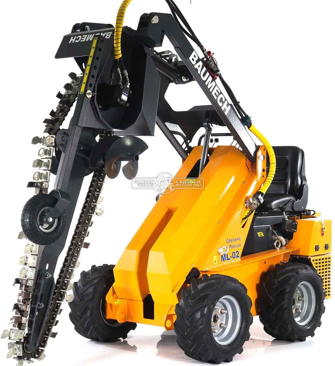 Универсальная машина мини-погрузчик Baumech ML-02 Pro + траншеекопатель 90 см. с двигателем Zongshen GB750 EFI V-Twin инжектор