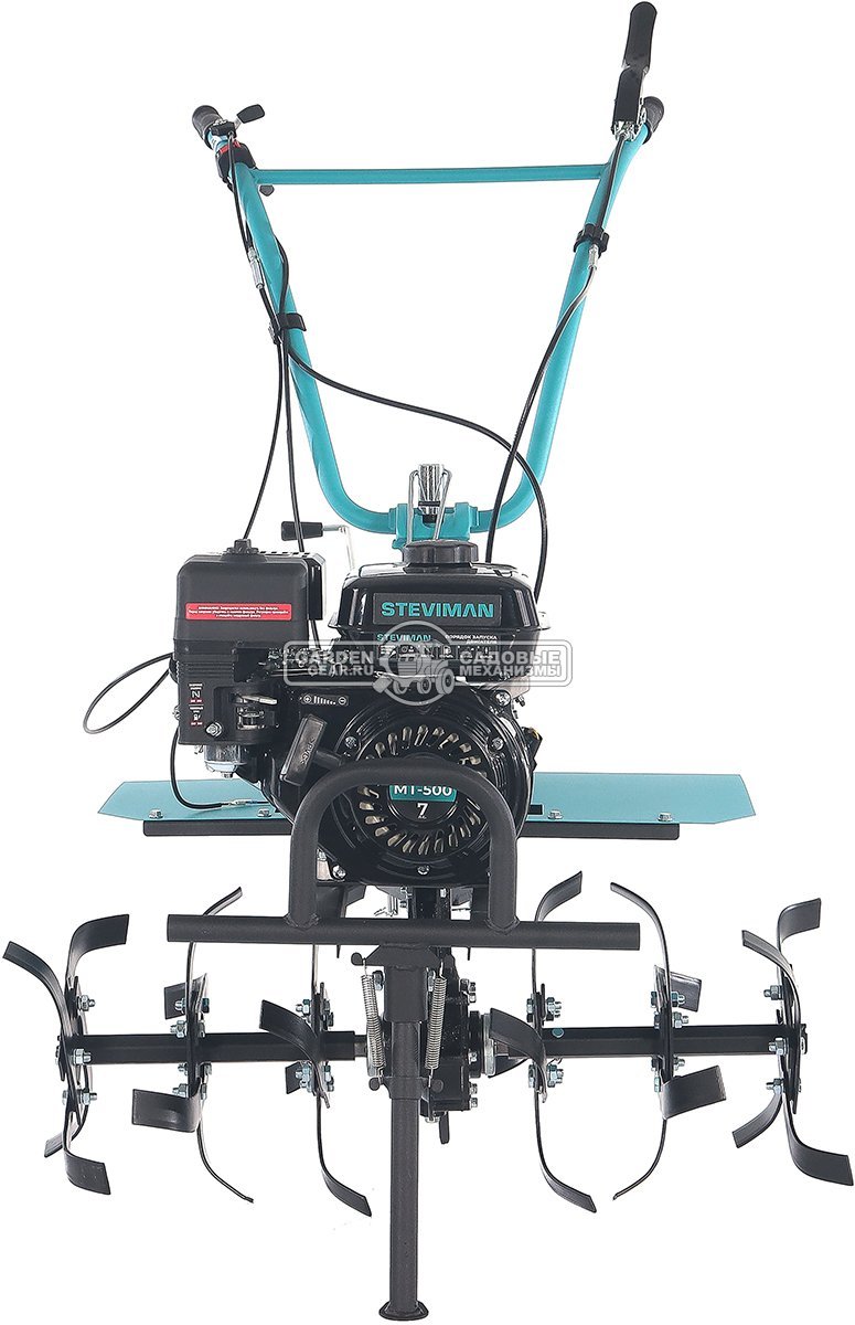 Мотоблок Steviman MT-500 (RUS, колеса 4.00х10, EST 212 см3, 90 см, 2 вперед/1 назад, ВОМ, 100 кг)