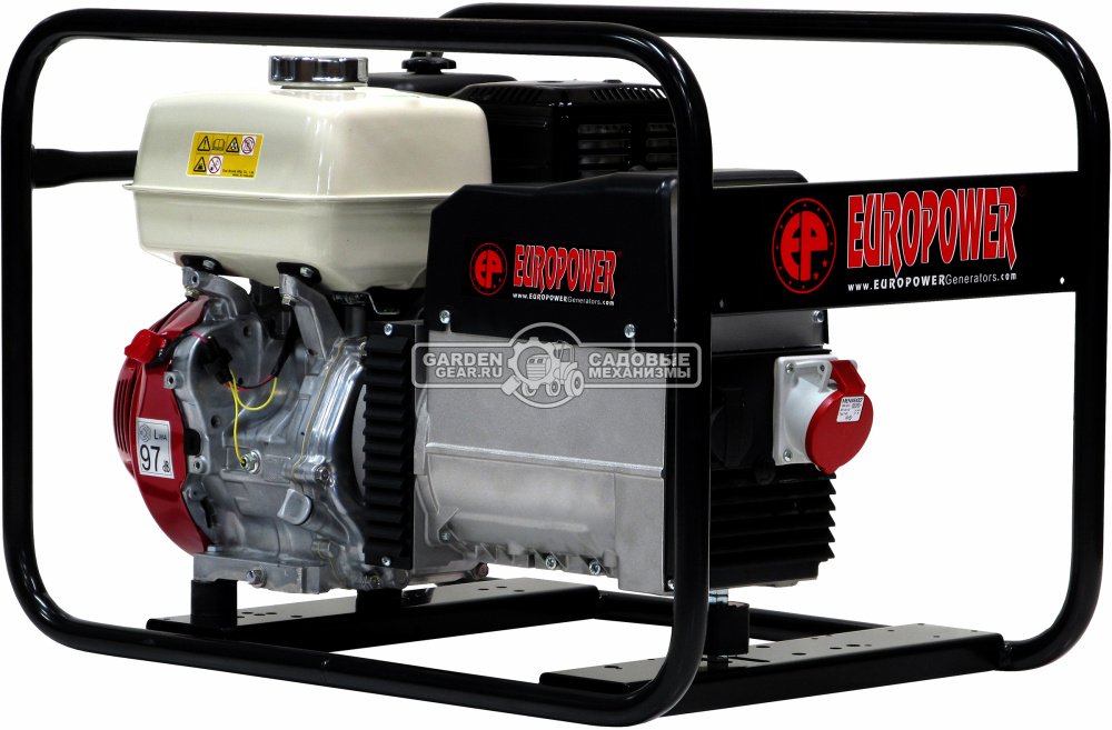 Бензиновый генератор Europower EP 6500 T трехфазный (BEL, Honda, 389 см3, 7.0/6.5 кВт, 6.1 л, 80 кг)
