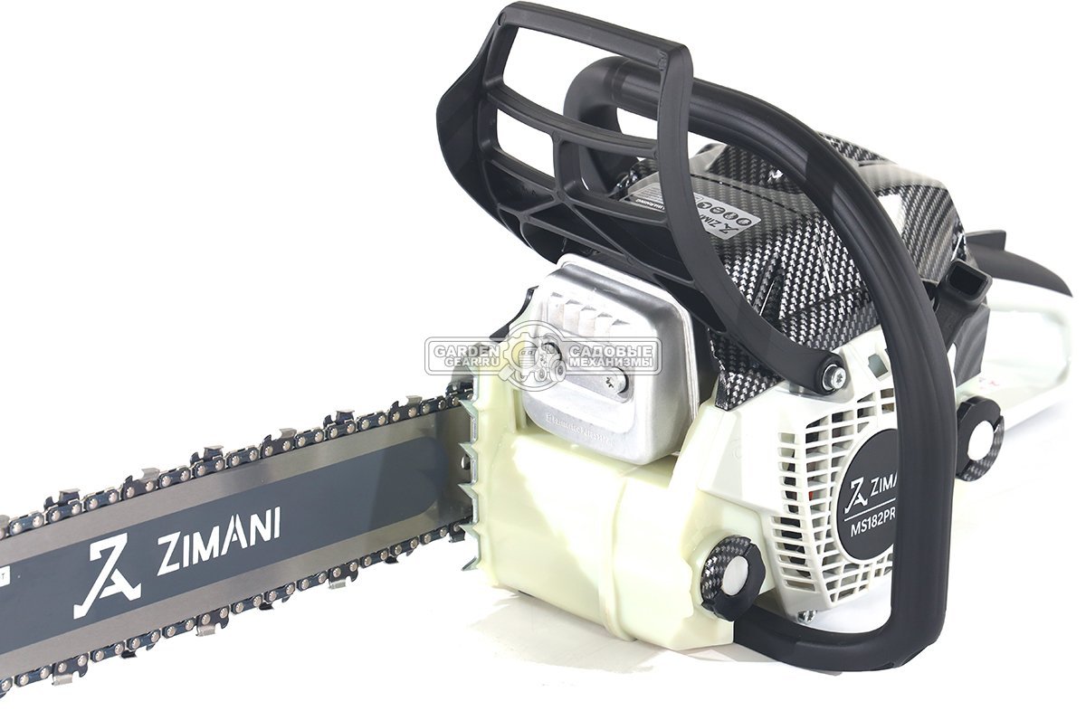 Бензопила ZimAni MS 182 Pro 16" (PRC, 35.8 куб.см., 1.6 кВт/2.2 л.с., 3/8", 1.3 мм, 55E, корпус Carbon Fiber, Walbro Carburetor, 4.6 кг)