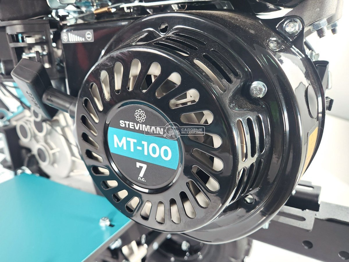 Мотоблок Steviman MT-100 (RUS, колеса 4,00х8, EST 212 см3, 85 см, 2 вперед/1 назад, шкив, 70 кг)