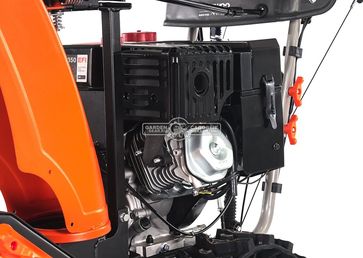 Снегоуборщик Daewoo DAST 430 (EFI) гусеничный (PRC, 76 см, Daewoo WXE 350 EFI, 310 см3, запуск от аккумулятора, фара, гусеницы Arctic track, 125 кг.)