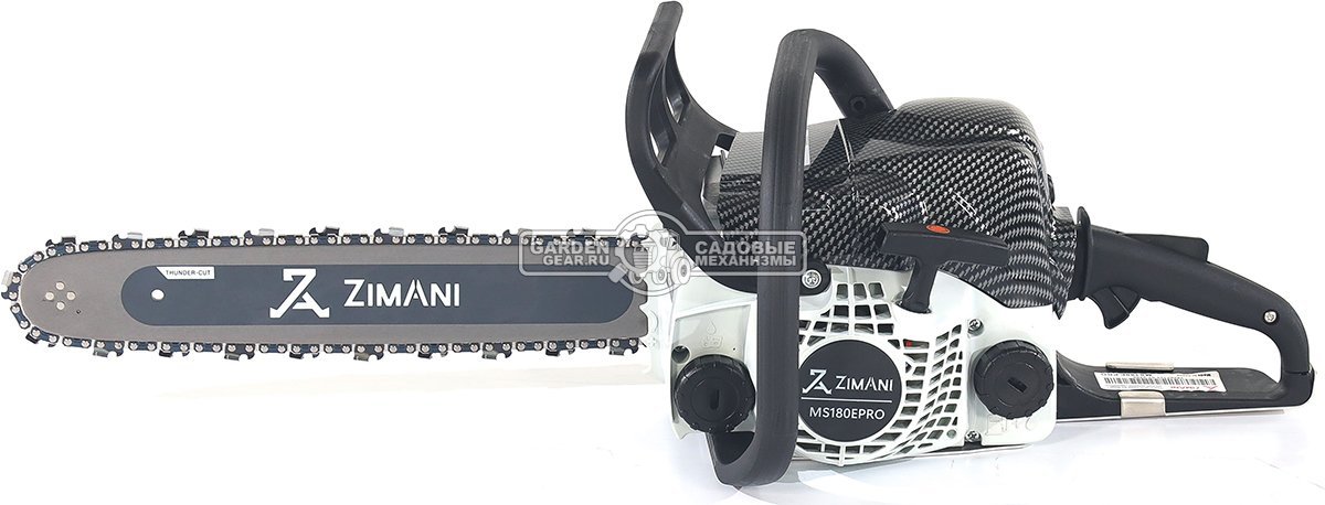 Бензопила ZimAni MS 180E Pro 16" (PRC, 31.8 куб.см., 1.5 кВт/2.0 л.с., 3/8", 1.3 мм, 55E, корпус Carbon Fiber, Walbro Carburetor, 4.2 кг)