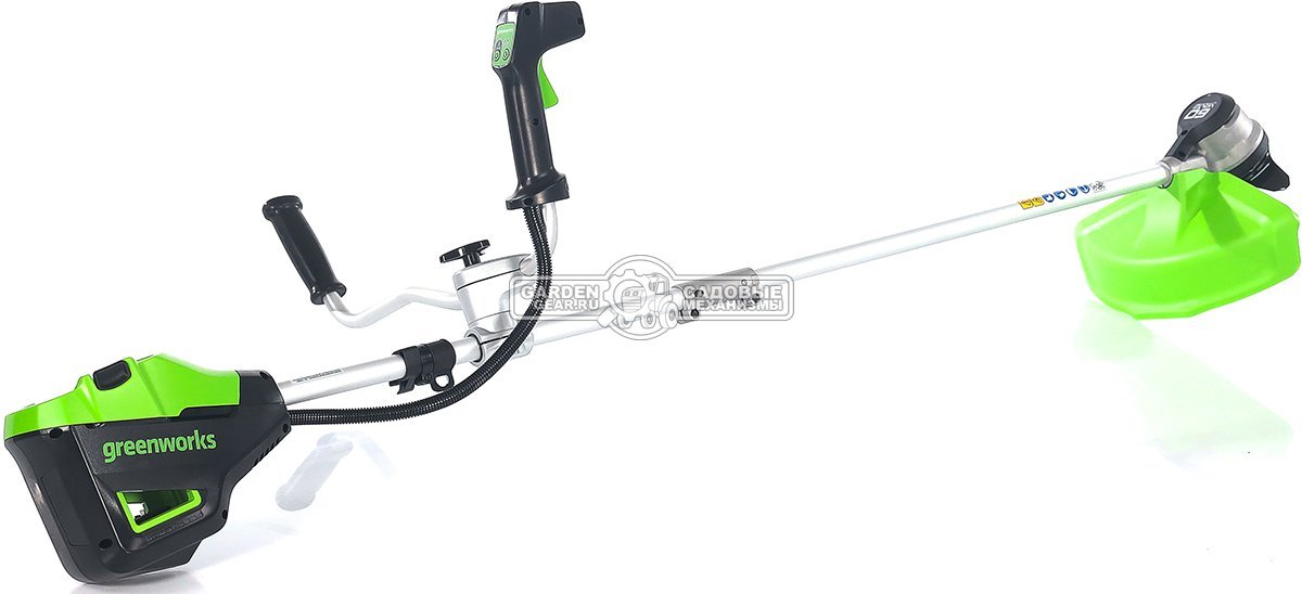 Мотокоса аккумуляторная GreenWorks GD60BCB без АКБ и ЗУ (PRC, BL 60В, нож 2Т + леска 2.0 мм, Т-рукоятка, 3.85 кг)