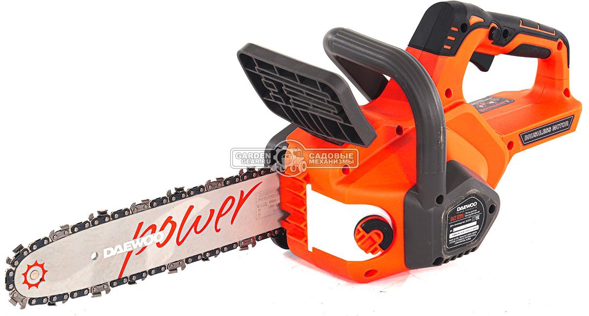 Пила аккумуляторная цепная Daewoo DACS 1221Li 12" SET с АКБ 5 А/ч и ЗУ (PRC, BL 21В, натяжение цепи без инструмента, 3/8"-1.1-45E, 3.8 кг)