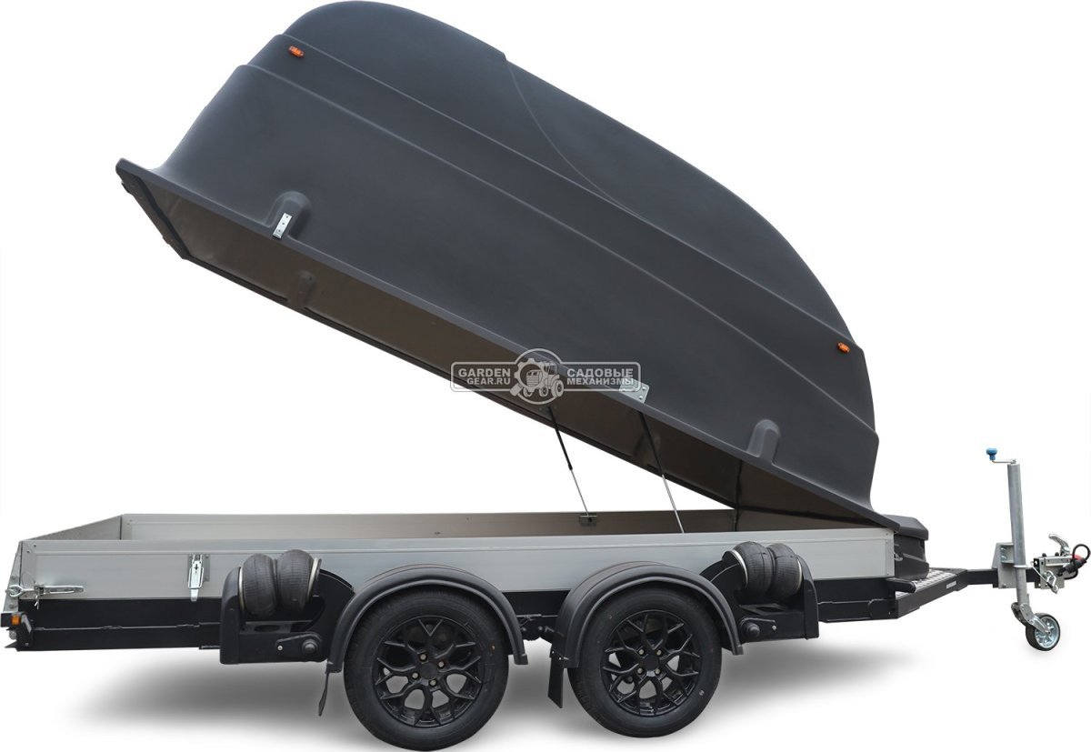 Прицеп с опускающейся платформой на пневмоподвеске Baltic Mechanic Polygon-City PC 750 Спарка для перевозки спецтехники, пневмолифт, крышка, 3500x1500