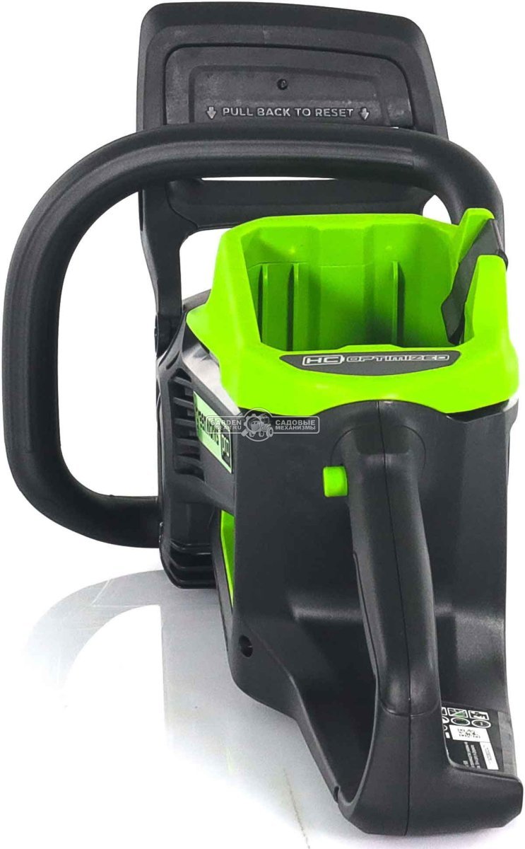 Пила аккумуляторная цепная GreenWorks GD60CS25 16" c АКБ 4 А/ч и ЗУ (PRC, BL 60В, 3/8"-1.3-56E, 4.7 кг)